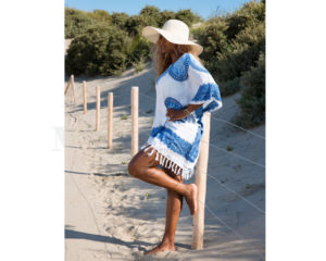 sarong dress white royal blue, 123hamamdoek