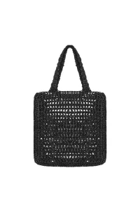 Gehaakte tas shopper zwart www.123hamamdoek.nl